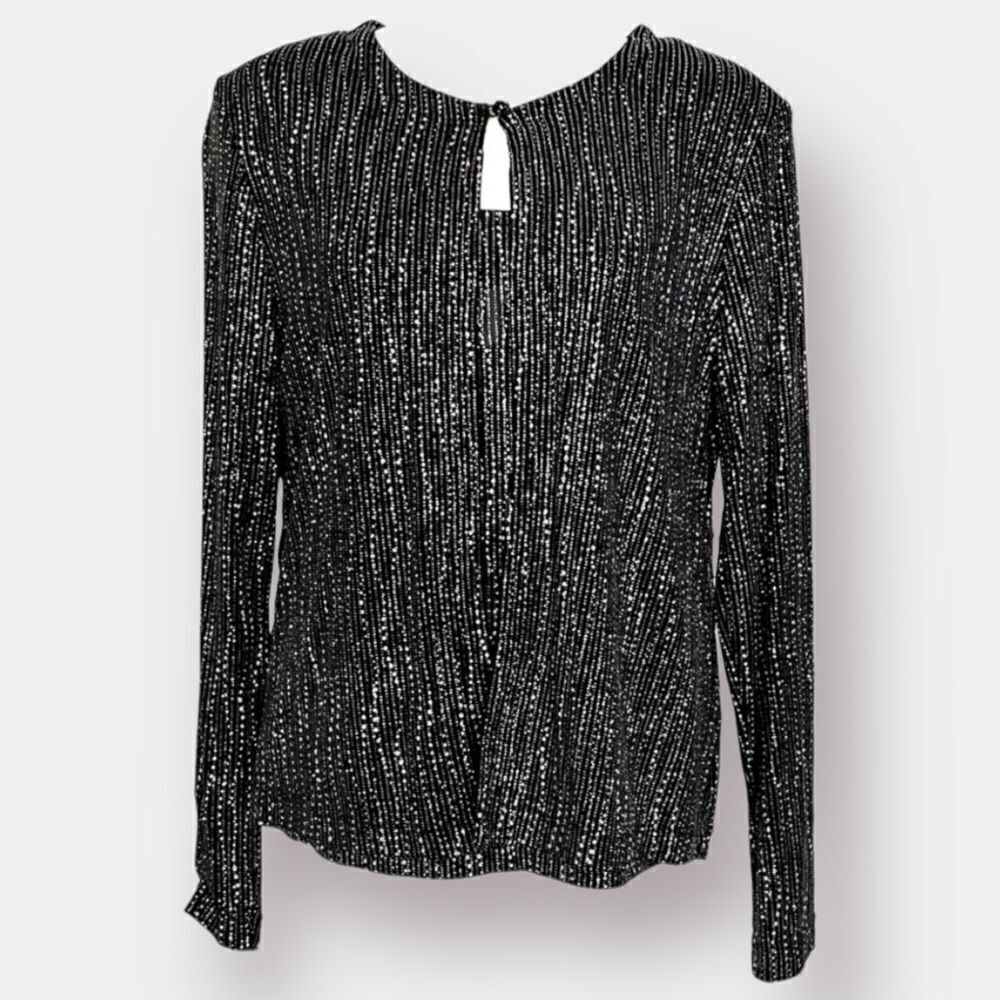 Elegant Evening Tank Cardigan 2 piece Set Black Silver Size L  Connected Apparel
